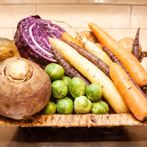 Organic Vegetable Box (potatoes, carrots, swede, parsnip, sprouts, red cabbage)
